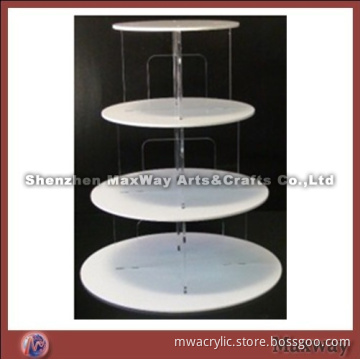 Round White Removable Plexiglass Cupcake Stand Display